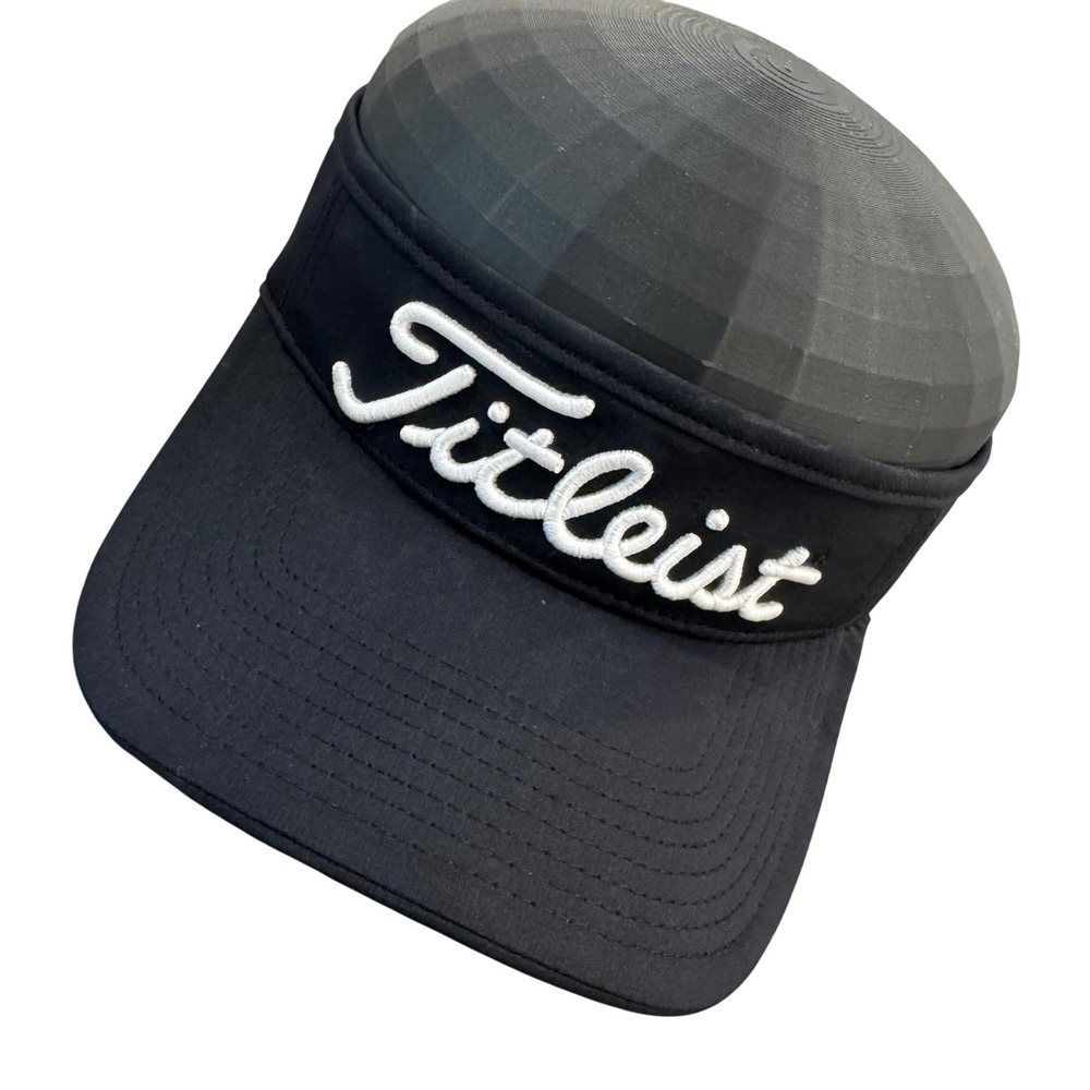 Titleist Golf Visor Men OSFM Black Excellent Tour Performance Pro V1 FJ Logo